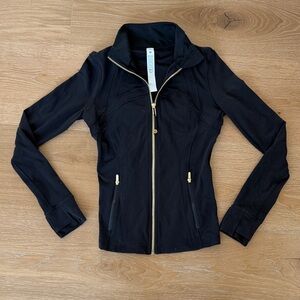 lululemon athletica Black Zip-Front Jacket with Gold Hardware